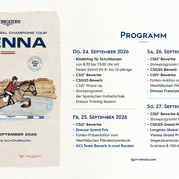 Programm Longines Global Champions Tour Vienna 2026 | Schloss Schönbrunn 